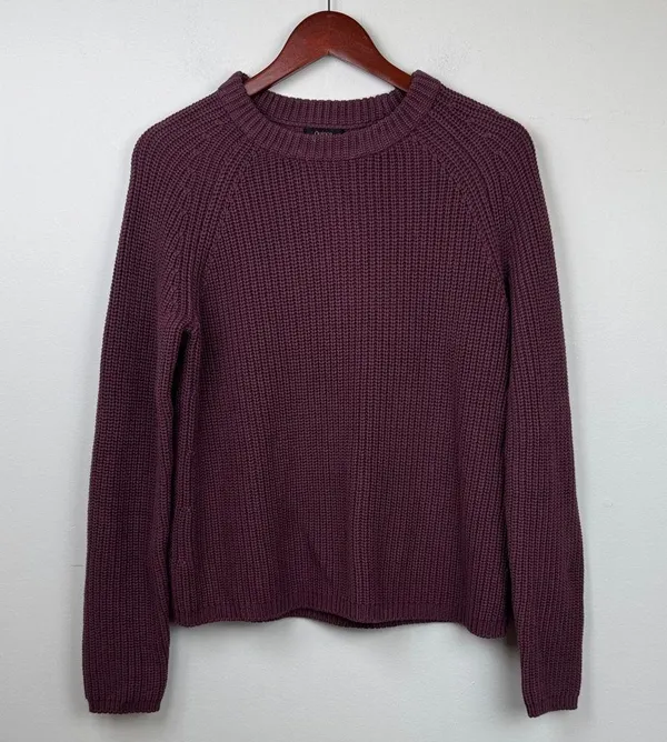 Quince Plum Knit sustainable, organic cotton Sweater Sz M - Image 2