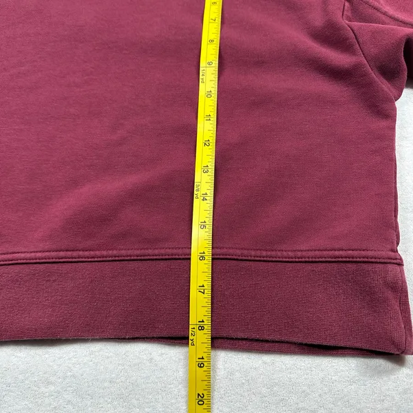 Nike Women’s Cropped Crewneck Sweatshirt Burgundy Logo Fleece Size Small - Image 6
