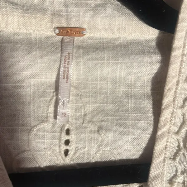Free People dress 12 nwot lined bottom circle skirt fitted top linen - Image 4
