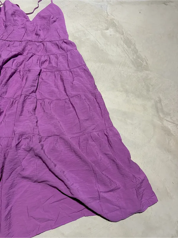 Abercrombie & fitch Purple Tiered Spaghetti Strap Dress XLP - Image 5