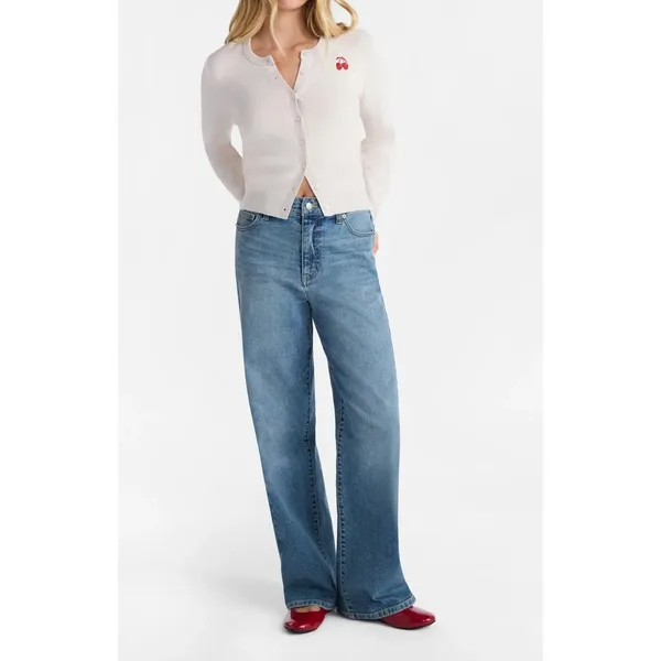 No Boundaries Womens Jeans Sz XS Medium Wash High Rise Baggy Wide Leg Denim NWT - Image 3