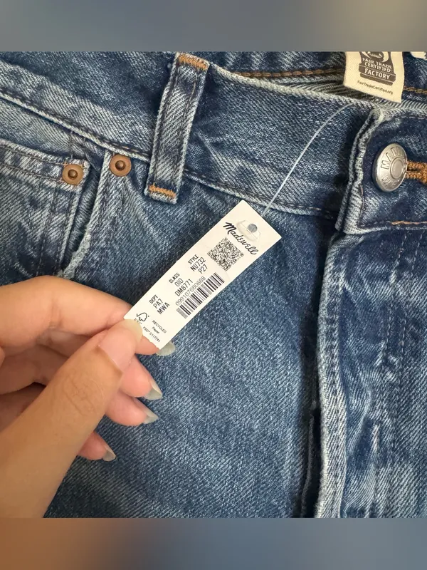 NWT Madewell The Dean Easy Straight Jean Petite Monessen Wash Rigid Size 27 P - Image 7