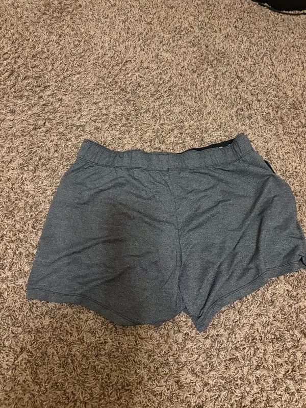 Nike Athletic Shorts Large Charcoal Gray Blue Dri Fit Elastic Waist Drawstring - Image 3