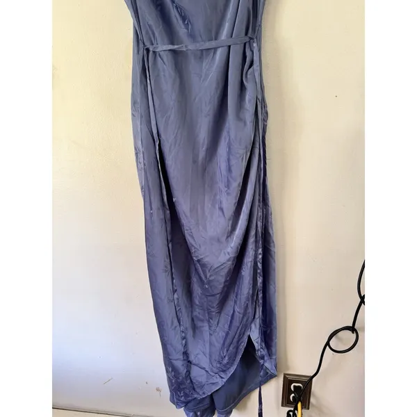 NWOT Lulus Sophisticated Sight Periwinkle Satin Jacquard Cowl Midi Dress XXL - Image 7