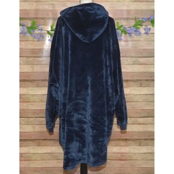 The Comfy Original Quarter-Zip Wearable Blanket Navy Blue One Size SO Soft Cozy - Image 8