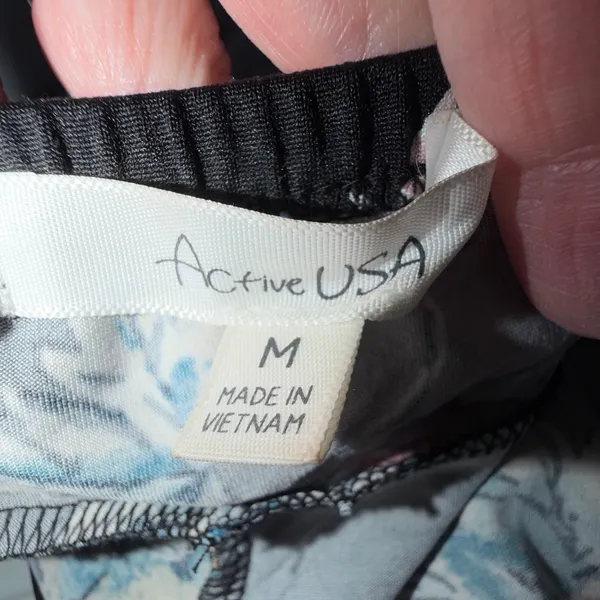 Active USA Black Floral V-Neck‎ Strappy Back Jumpsuit Medium - Image 3