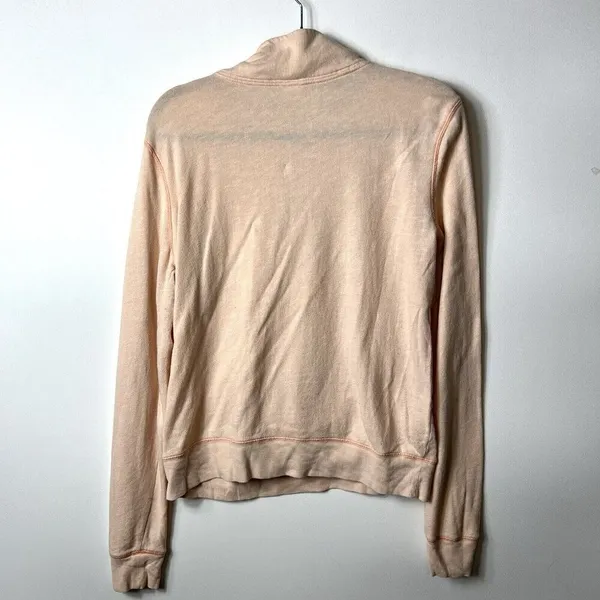 Pink by Victoria Secret Peach 1/4 Zip Fleece Pullover Sweater Women’s Size M‎ - Image 7