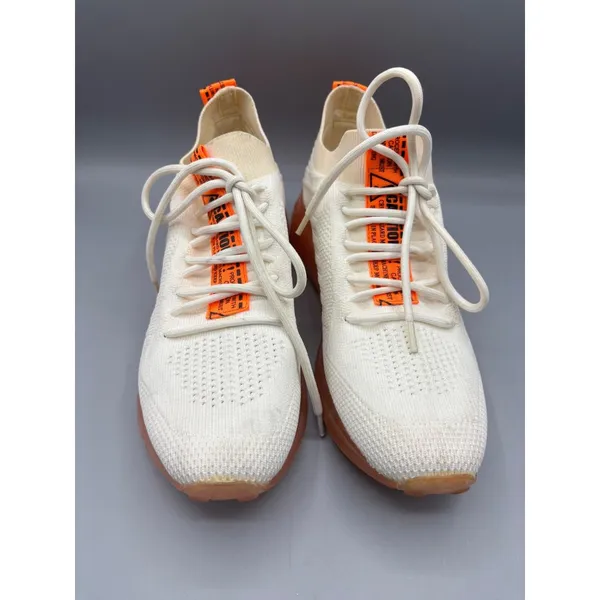 Steve Madden Cello‎ White Orange Knit Sneakers Wedge Sole Womens Size 9 M - Image 2
