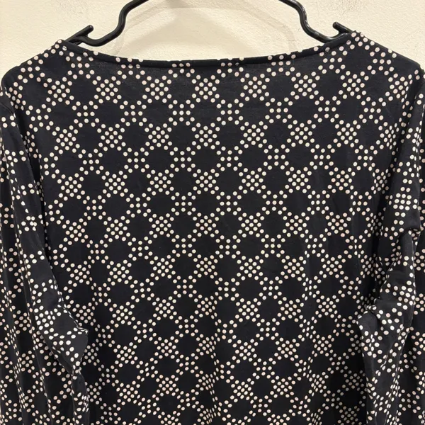 Boden Black Cream Geometric Dot‎ Long Sleeve Modal Cotton Jersey Shift Dress 16 - Image 6
