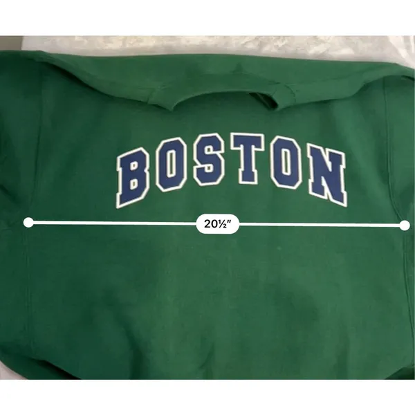 Women’s Crewneck “Boston” Pullover Sweatershirt Green XL - Image 7