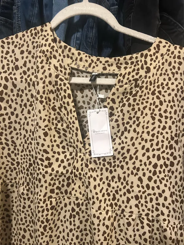 Leopard print dress Tan Size L - Image 2