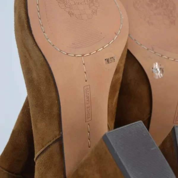 Vince Camuto Sarelia Knee High Boots Suede Brown Block Heel 7 - Image 8