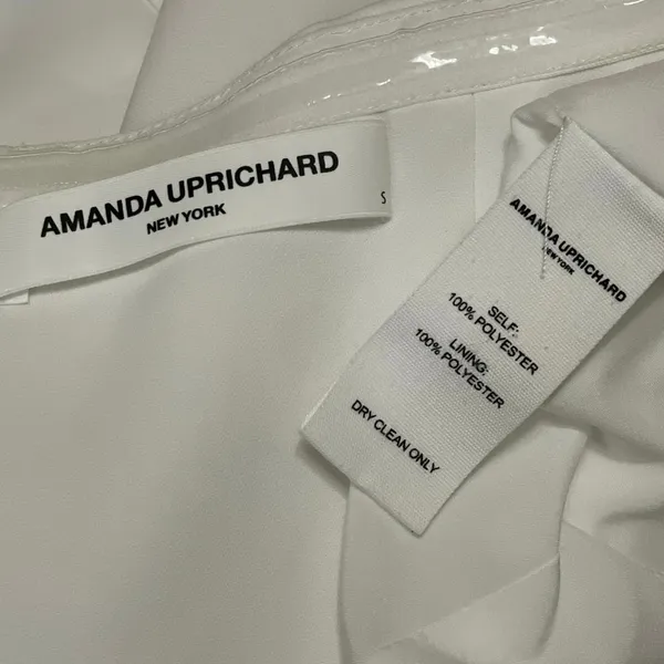 Amanda Uprichard White Floral 3D Strapless Bandeau Sheath Mini Dress Size S - Image 4