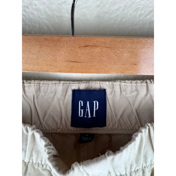 GAP Cargo Pants Womens Large Khaki Tan Elastic Waist Cotton Lyocell‎ Minimalist - Image 2