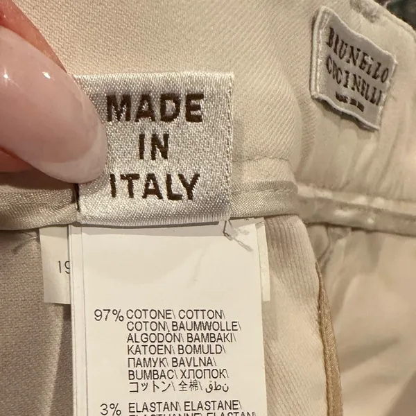 Brunello Cucinelli Womens Tan Embellished Pockets Chinos Size 4 - Image 5
