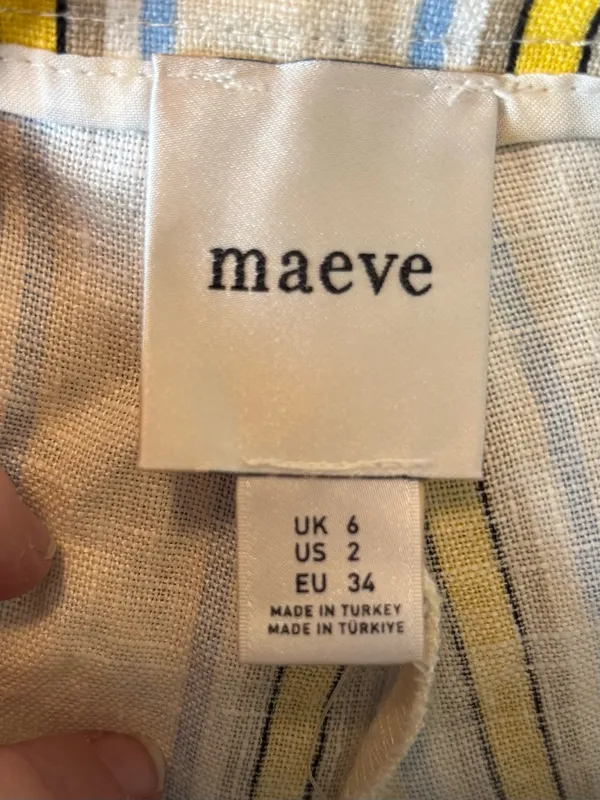 NWT Anthropologie Maeve Linen Striped Belted Shorts sz 2 - Image 3