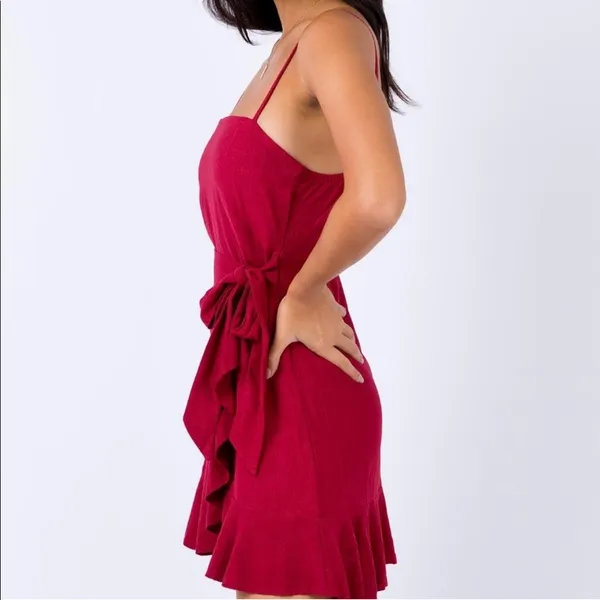 Princess Polly Caedere Mini Dress in Maroon Size 2 New with tag - Image 4