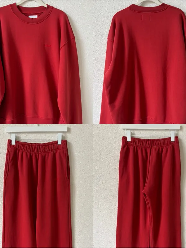 LDMA All Day Crew & All Day Straight Leg Sweats Poppy Size Medium Loungewear - Image 2