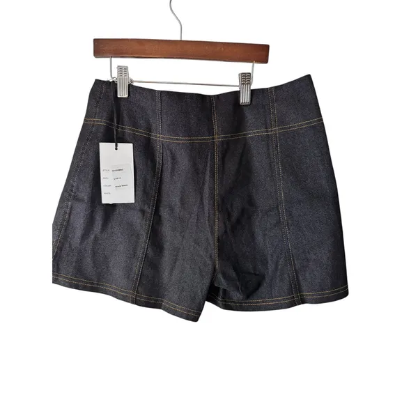 Unique Vintage Denim Shorts High Waist Stretch Black‎ w/ Pockets Size L - Image 9