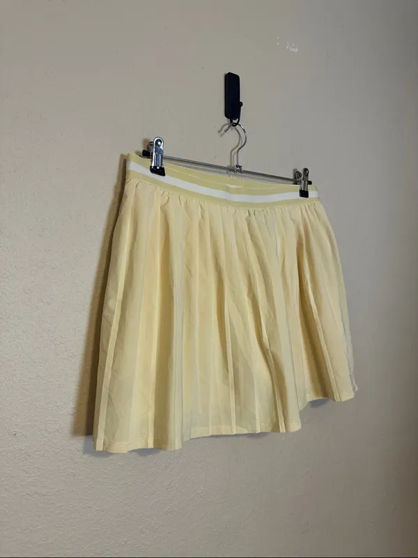 Girlfriend‎ Collective lemonade yellow pleated tennis skort skirt Size XL - Image 3