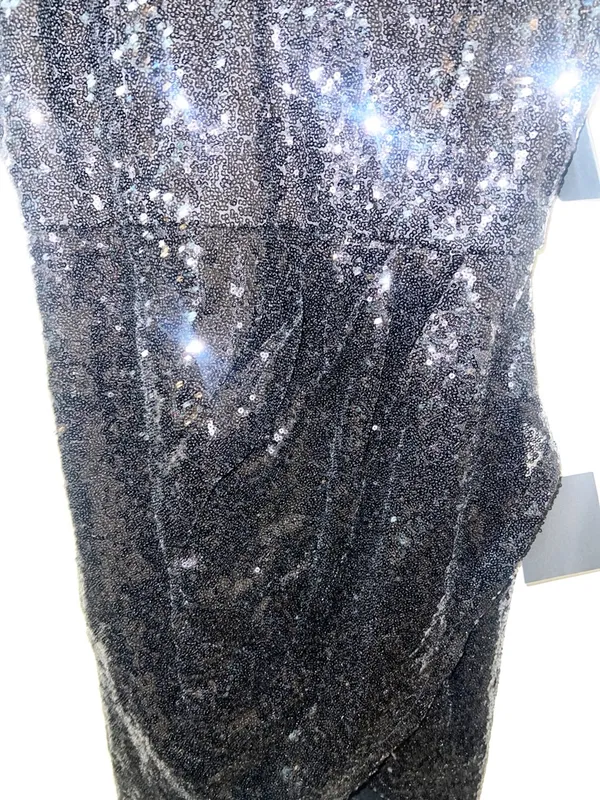 Lulus black sparkly sequin crossover slit mini tank top dress new - Image 5