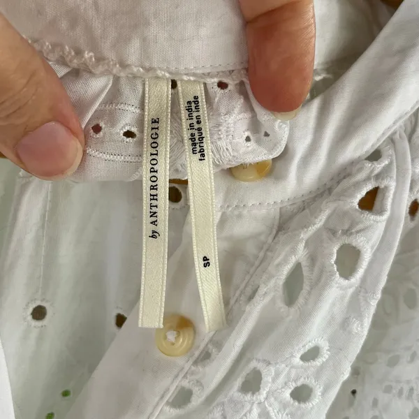 Anthropologie Women's Tallulah Lace Eyelet Dress White Size SP - Image 6
