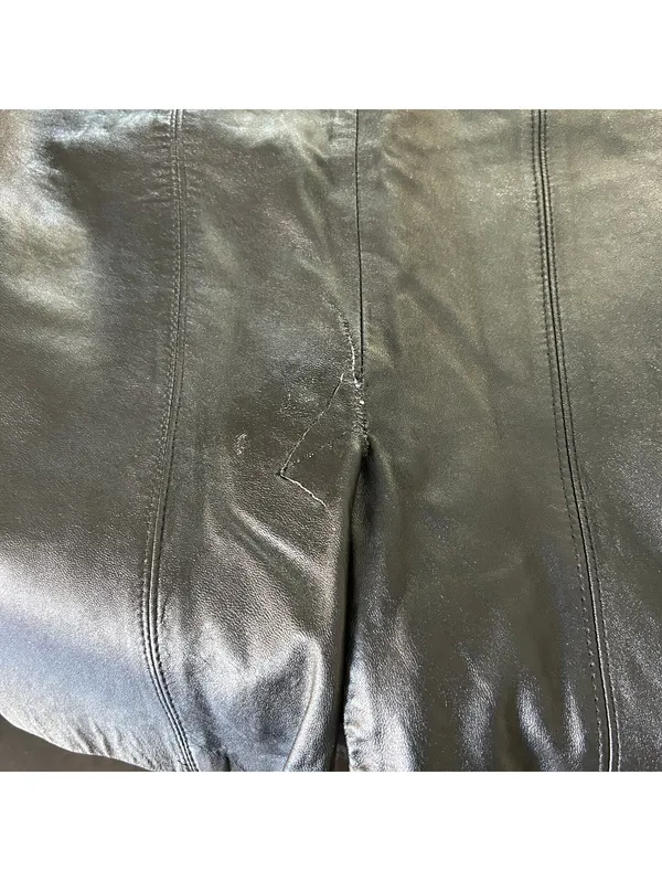 Vintage Positano Dark Brown Genuine Leather Midi Pencil Skirt Size 6 80s 90s - Image 6