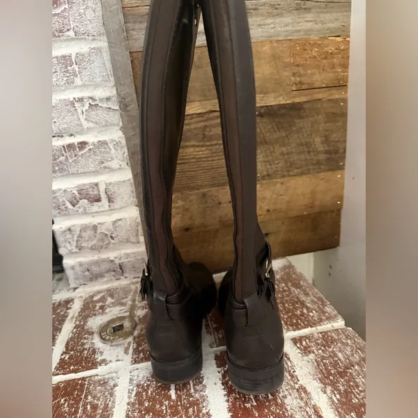 Nine West Brown Knee-High Leather Boots - Image 4