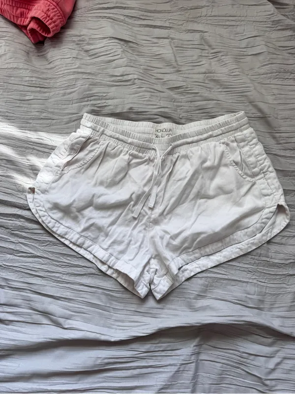 Beige Bralette and White Lace-Trim Sleep Shorts Set - Image 3