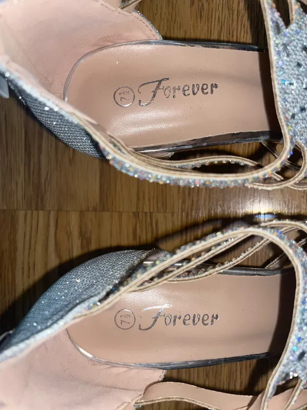 Forever Rhinestone Crystal Glitter High Heel Formal Sandal Womens Size 7.5 NWOT - Image 3
