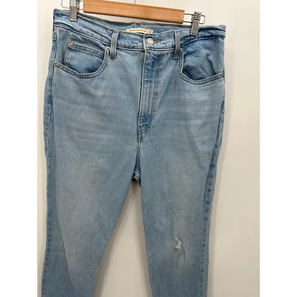 Levi's Light Wash 70s High Slim Straight Denim Jeans Womens‎ Size 31 Blue - Image 5