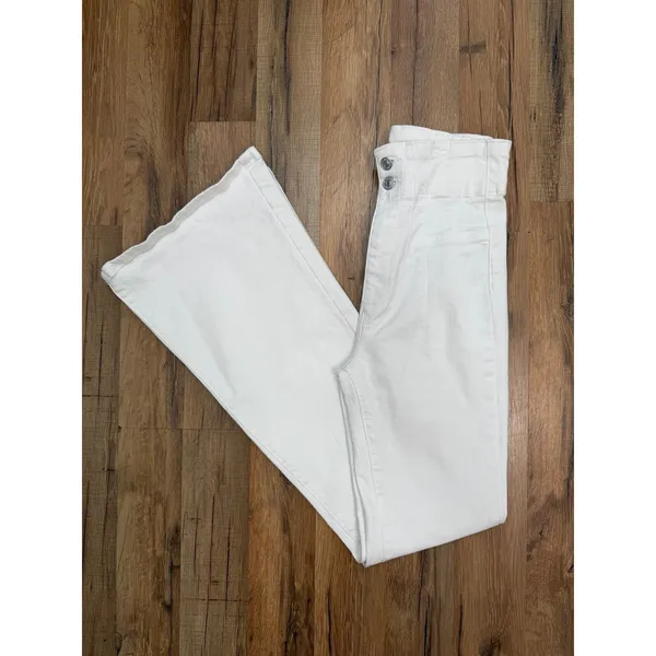 We‎ The Free White Flare Jeans High Rise Boho Stretch Size 28 - Image 5