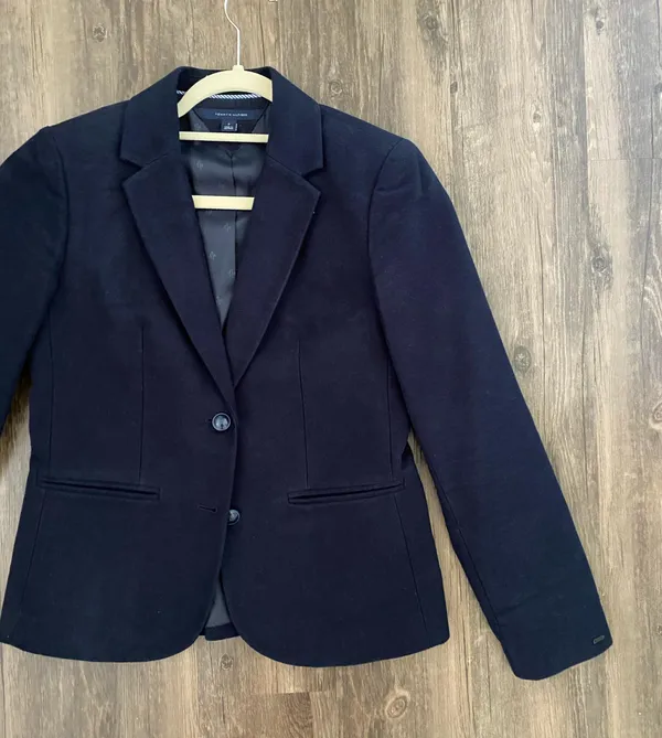 Tommy Hilfiger Navy Blue Velvet Blazer - Image 2