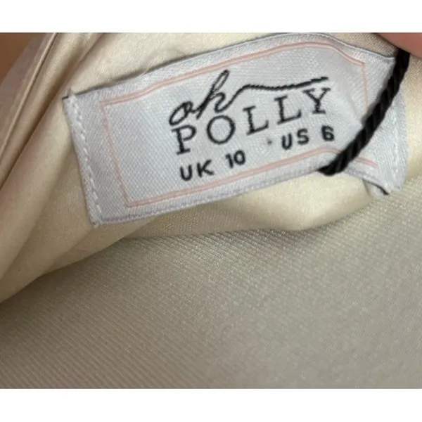 Oh Polly Ivory Satin Strapless A Line Mini‎ Dress Size 6 Cocktail Formal Bridle - Image 10