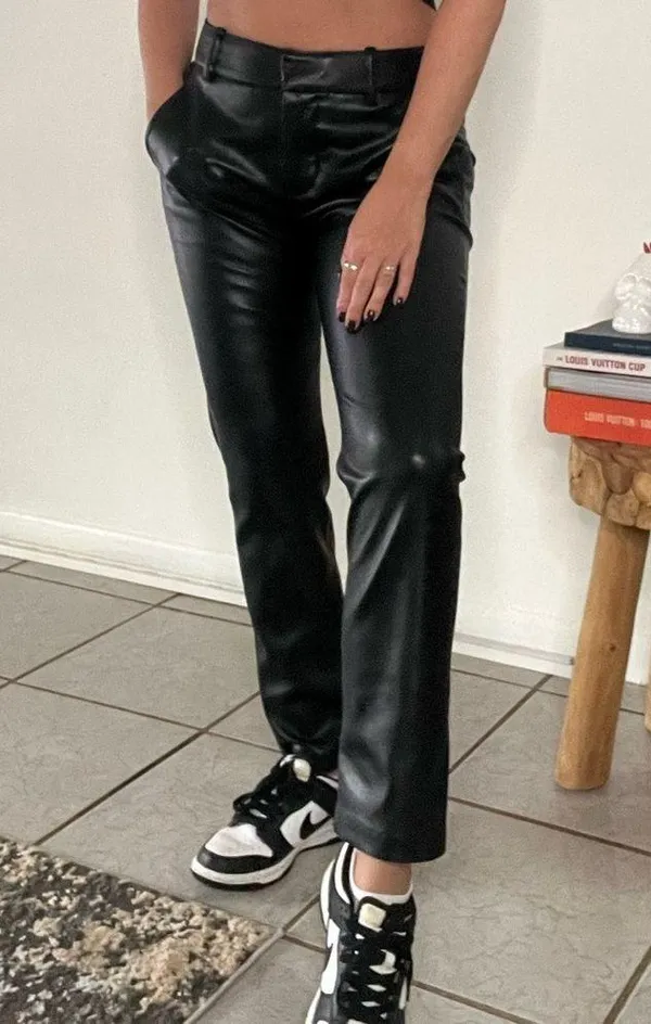 Zara Black Leather Pants - Image 11