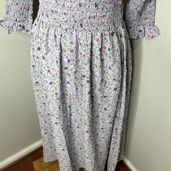 Tuckernuck Hyacinth House Lilac Ruched Neck Cali Midi Dress Small S‎ - Image 9