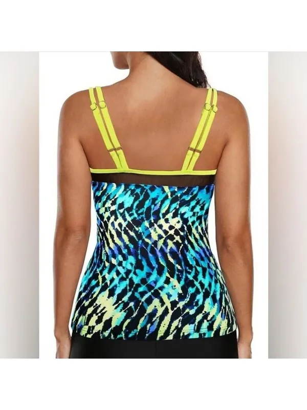 Tankini Athletic Swim Tank Top Swimwear, Size L - Image 6