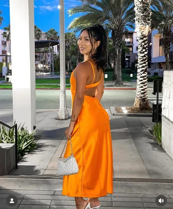Zara dress maxi midi hot orange satin effect wedding party cocktail - Image 5