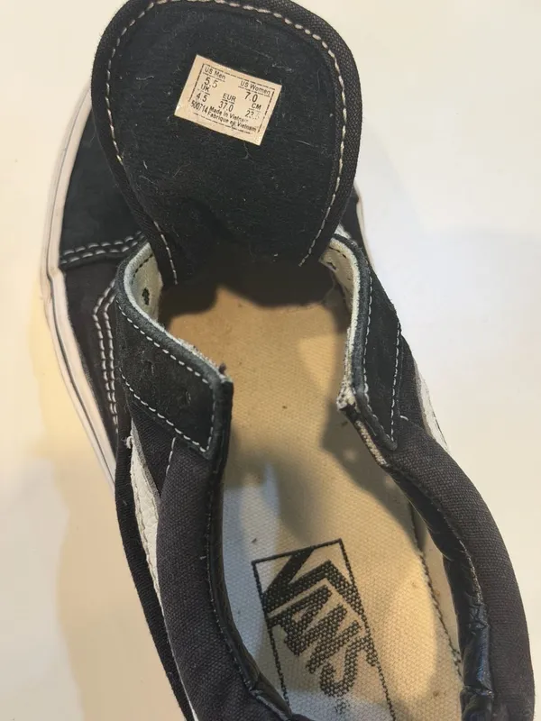 Vans Old Skool Black and White Canvas and Suede Skate Sneakers, Men's 5.5 / Wome - Image 2