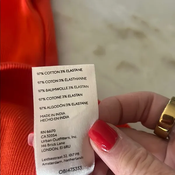 Anthropologie Orange Asymmetrical Sleeveless Tank Top - Image 3