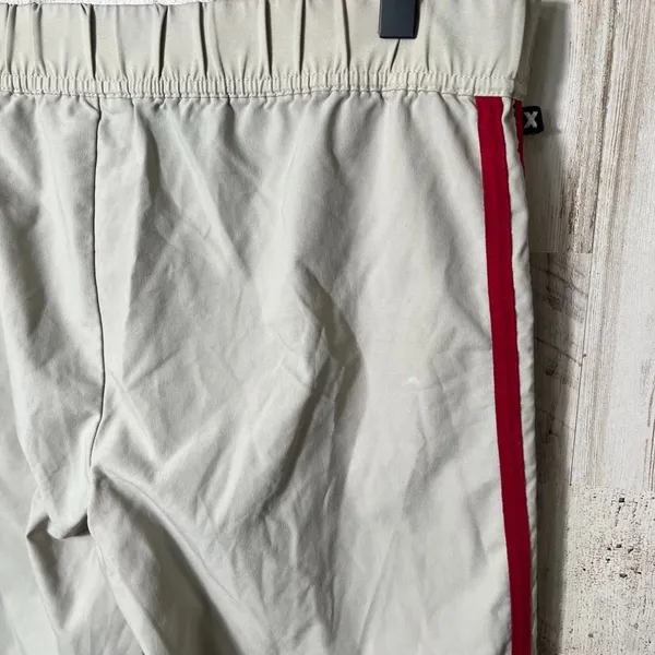 Vintage Y2k Express Cream Red Stripe Sweat Pants Wide Leg Womens Medium‎ - Image 5