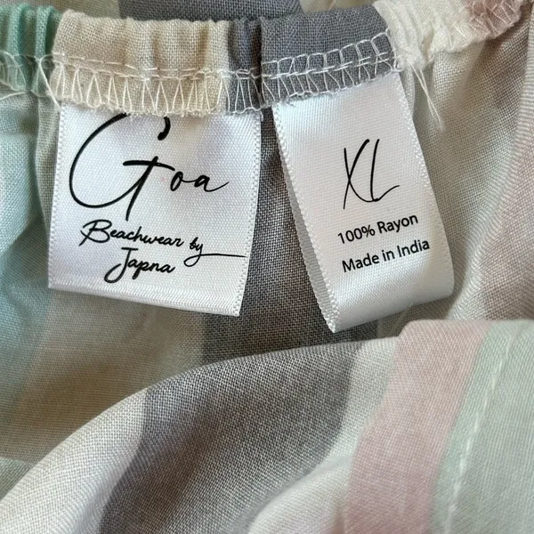 NWT Japna Pastel Stripe Tiered Midi Sundress Open Back Tie Bow Cami Boho S vacay - Image 6