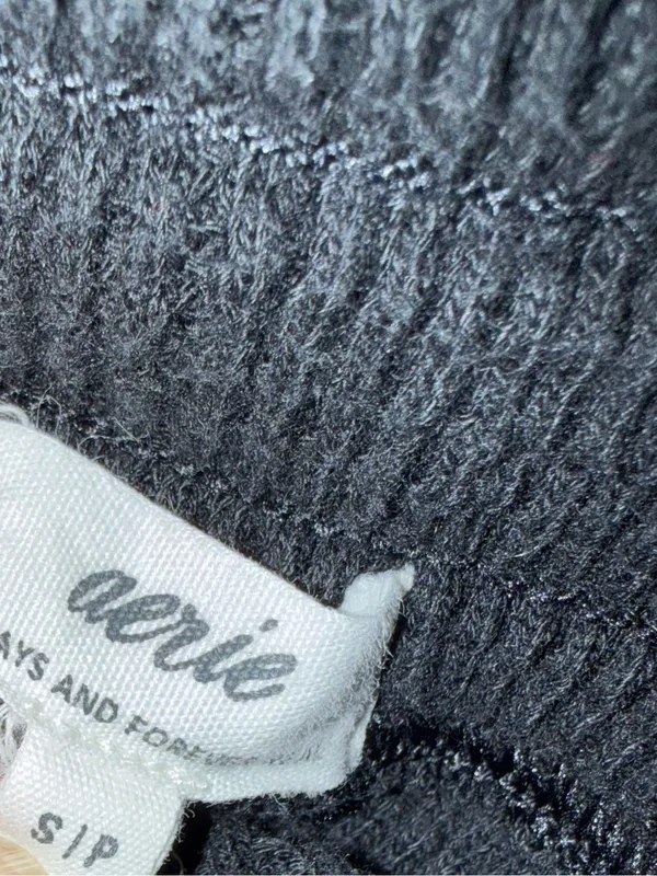 Aerie Black Waffle Lounge Shorts - Image 3