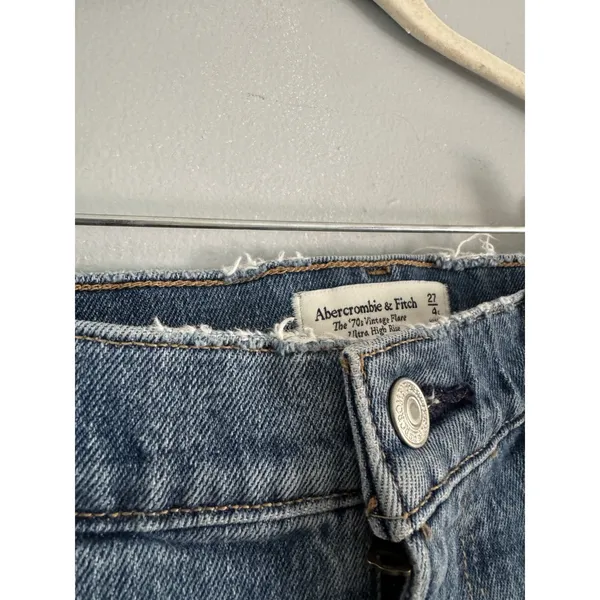 Abercrombie & Fitch Curve Love 70s Vintage Flare Ultra High Rise Jeans 27/4s - Image 5