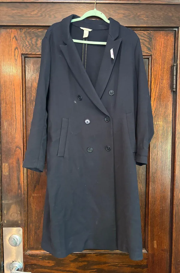 H&M Trench Coat Black Long - Image 2