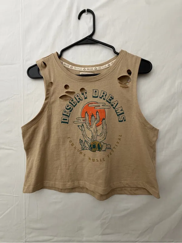Recycle Threads Desert Dreams Country Music Festival Crop Tank L. NWOT(A724) - Image 2