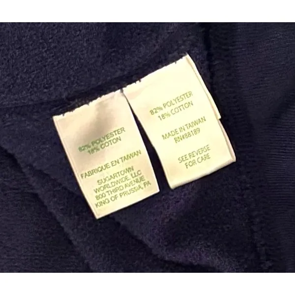 LILLY PULITZER Hillary Pullover True Navy Cowl Neck Sweatshirt Pocket Small - Image 11