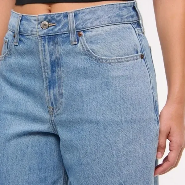 Abercrombie & Fitch The Wide Leg High Rise Jean Curve Love Size 28/6 Long - Image 4