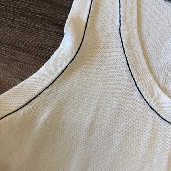 Zara White Scoop Tank with Contrast Trim - Image 3