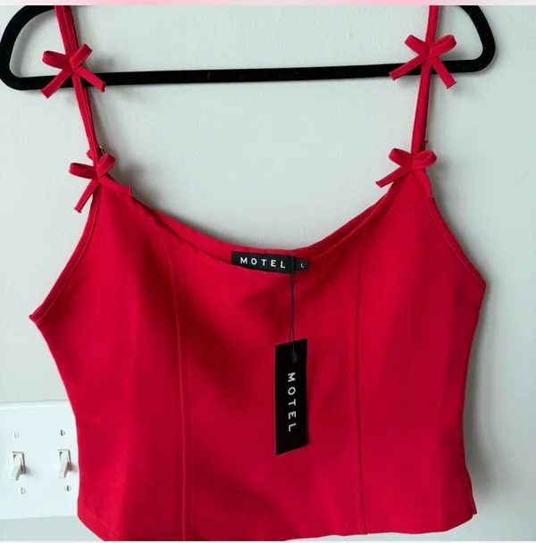 Motel Kaida corset top in red - Image 3